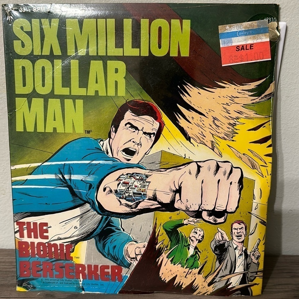 VINTAGE SEALED 1976 SIX MILLION DOLLAR MAN  7" 33 1/3 RPM LP RECORD